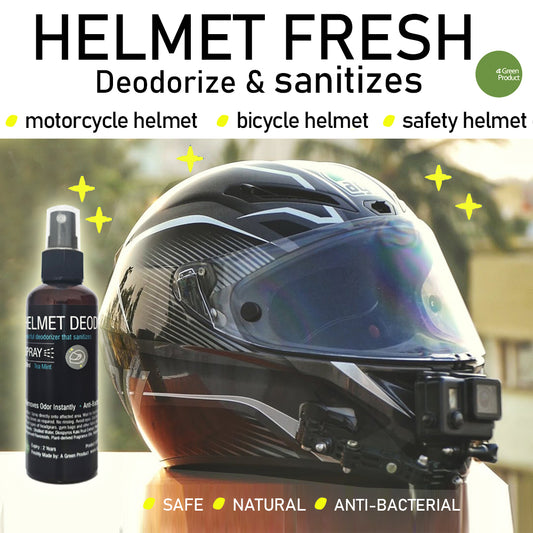 Natural Helmet Deodorizer Spray (100ml) Tea Mint | Anti-bacterial | Removes Odour