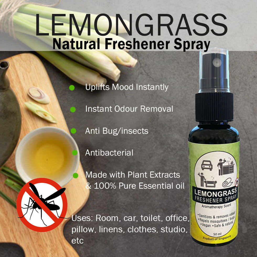 Natural Lemongrass Freshener Spray Room Spray 50ml